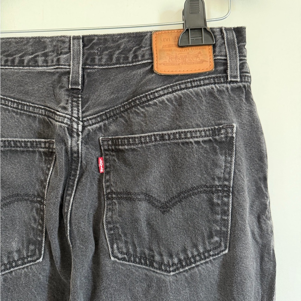 Levi’s Premium Denim Washed Black 70s High Slim Straight Jeans size 30 - Picture 4 of 9